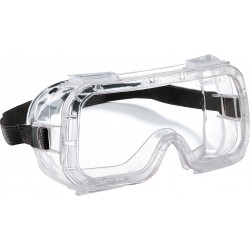 Ochranné pracovné okuliare TECOMEC číre s nepriamym vetraním. Rám: 349BT