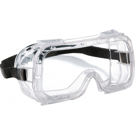 Ochranné pracovné okuliare TECOMEC číre s nepriamym vetraním. Rám: 349BT