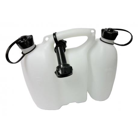 Kanister na palivo 3,5 l a kanister na olej 1,5 l YUKON biely s plniacim hrdlom