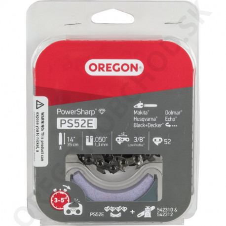 Oregon PowerSharp 3/8" 1,3 mm reťaz - 52 článkov PS52E + brúsny kameň (PS52E)