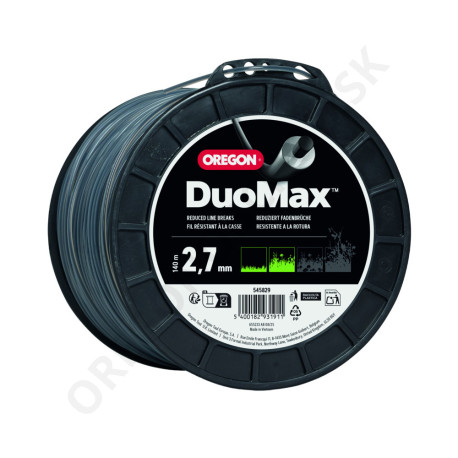 Žacia struna OREGON DUOMAX – kulatá 2,7 mm × 140 m DUOLINE (545829n))