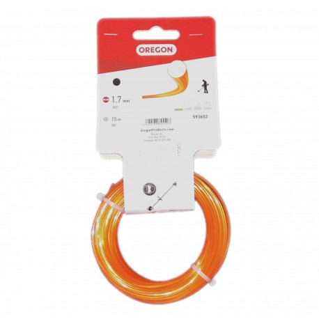 Žacia struna Oregon 1,7 mm x 15 m - ORANŽOVÁ OKRÚHLA (593652)